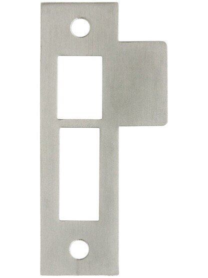 3 1/2 inch Solid Brass Mortise Strike Plate in Satin Nickel.
